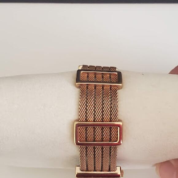 Anne Klein Gold Tone Ladies Watch with Diamond Accent and Mesh Band Running - Picture 6 of 9